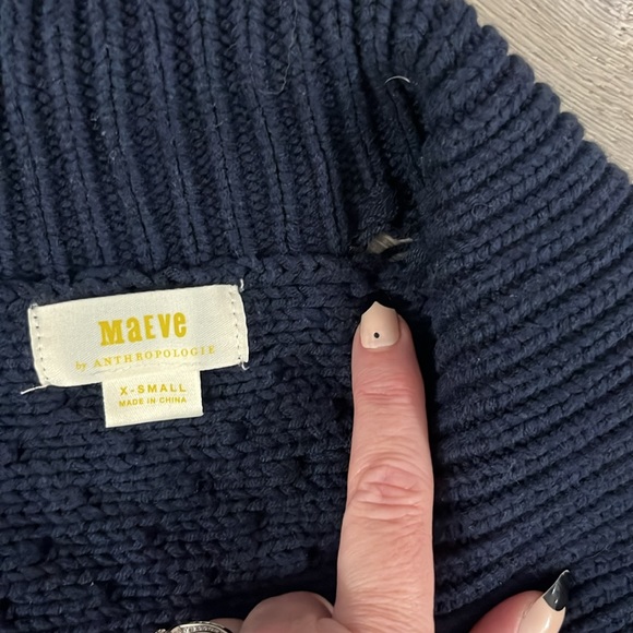 Anthropologie Maeve navy knit blazer size XS - Picture 5 of 5